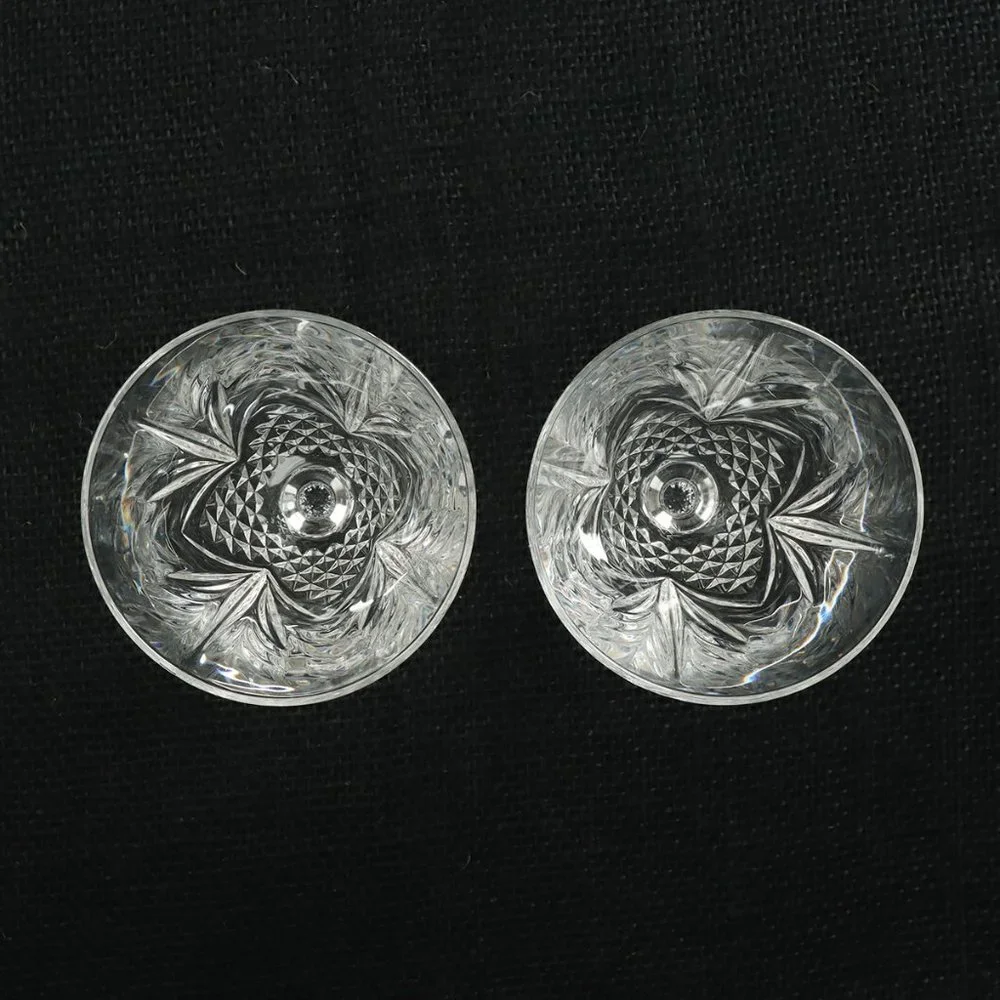 Vintage Wine Glass Salzburg by CRISTAL DE FLANDRE Set of Two